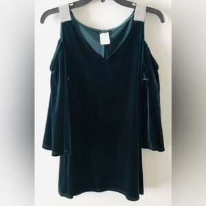 S. Levine Velvet Cold Shoulder Top